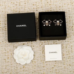 250518[我們出品][香奈兒 CHANEL 黑皮蝴蝶結耳環]26秋冬最新系
