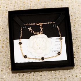 250546[我們出品][香奈兒 CHANEL 金黑雙c水鑽圓餅項鍊]辛芷蕾同