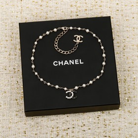 [香奈兒 CHANEL 珍珠拼皮穿雙c珍珠項鍊]25k秋冬最新款 全網首發現h