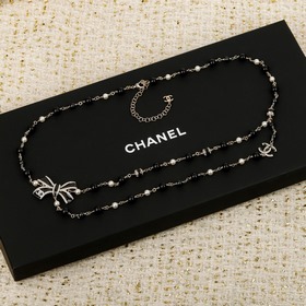 250583[我們出品][香奈兒 CHANEL 25B蝴蝶結珍珠腰鍊]長度可調