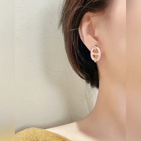 A1001愛馬仕Mini Maillon粉耳環，高級精工版 H家獨家發售~ 明星