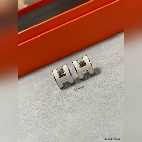 A0019 (白色)對版 愛馬仕大號H琳琅耳釘 最新诠釋H琺琅，超級工藝水平，