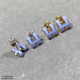 AA0021V金材質 對版 愛馬仕迷你H琳琅耳釘，耳針可自由轉動，耳塞采用全新設