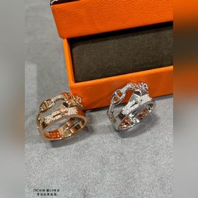 a2015碼數678 愛馬仕皮帶扣戒指 高級精工版，衆多網紅同款 高碳鑽 太考