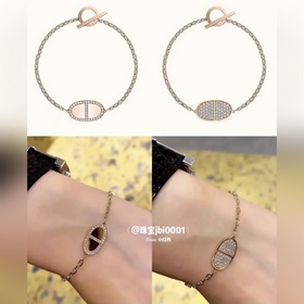 a101 V金材質 愛馬仕圓牌豬鼻子手鍊，獨家發售~明星、網紅、名媛都難以抗拒！