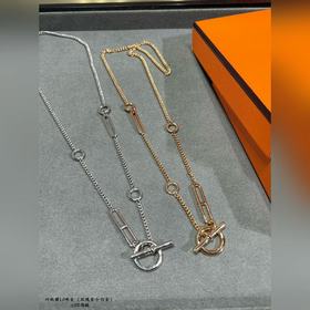 a024 V金材質 高級精工版 愛馬仕小OT項鍊。獨家發售~ 明星、網紅、名媛都