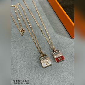 V金材質  a024最高版本 愛馬仕原版高級貝母包包項鍊，真心好看百搭，這條