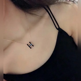 a018(升級cnc 進口滴油) (黑色)對版 愛馬仕大號H琳琅項鍊 最新诠
