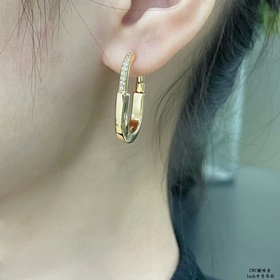 T932V金材質 Tiffany蒂芙尼any 蒂芙尼lock中號鎖頭耳環 Tif