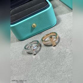 T817V金鍍1.0咪金 碼數5678。蒂芙尼T1寬版方鑽戒指 Tiffany蒂