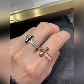 T817 V金鍍1.0咪金 碼數5678。蒂芙尼T1寬版方鑽戒指 Tiffany