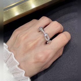 K808(現貨碼數78)Tiffany蒂芙尼U形帶鑽鍊環戒指 可鹽可甜，光澤感強
