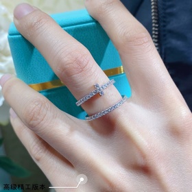 T1211 (碼數5678)  蒂芙尼細排鑽戒指 非常棒的鑽戒伴侶 超好賣[害