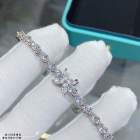 T7069 2 5 5蒂芙尼滿鑽馬眼扣手鍊 名媛奢華大牌高檔 爆閃 專櫃品質 S