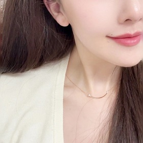 T614 蒂芙尼兩邊帶鑽笑臉項鍊 Tiffany蒂芙尼any以笑臉最強的靈感設計