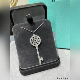 T6159 2 5 高級精工厚實版 蒂芙尼太陽鑰匙項鍊，925銀鍍白金！真金工藝