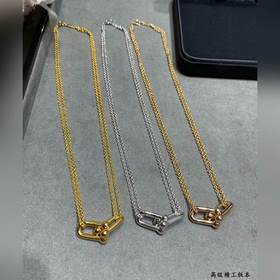 T603 Tiffany蒂芙尼any蒂芙尼雙環光面馬蹄扣項鍊，可鹽可甜，光澤感強