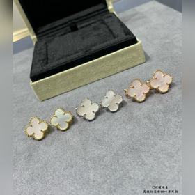 V0132 VCA高級白貝母四葉草耳拍 市場高級版 1：1版本高端定制 vca梵