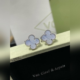 V130VCA高級紫玉髓四葉草耳拍 市場高級版 1：1版本高端定制 vca梵克雅