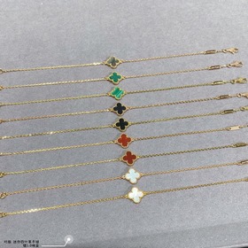 (CNC扣頭)V金鍍咪金 高級貝母VCA Cleef&Arpels 迷你四葉草手