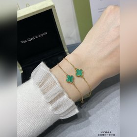V金鍍咪金 VCA Cleef&Arpels 迷你天然四葉草手鍊 四葉草 此系