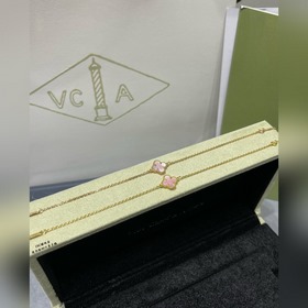 V金鍍咪金 VCA Cleef&Arpels 迷你天然四葉草手鍊 四葉草 此系