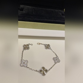 VV30今日到貨 隔鑽版 Van Cleef & Arpels白金色鐳射四葉草五