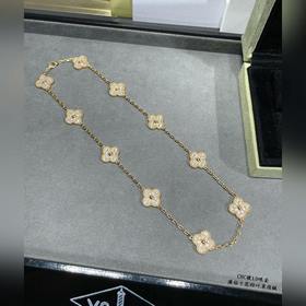 十花   V金鍍1.0咪金 VCA高級滿鑽十花四葉草項鍊。Cleef&Ar