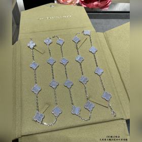 二十花 V731 V金鍍1.0咪金 VCA天然紫玉髓20花四葉草項鍊。Clee