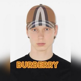 巴寶莉Burberry棒球帽新款條紋漁夫帽水洗盆帽百搭帽子顯臉小夏季遮陽防曬戶外