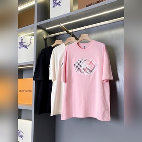 格紋騎士印章棉質短袖[Burberry 巴寶莉  王牌尖貨，鎮店之寶][現貨