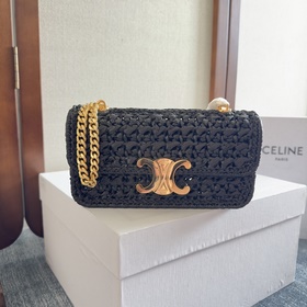 CELIN-E23夏季限量 TRIOMPHE 植物編織鍊條手袋 OOTD 一見鐘