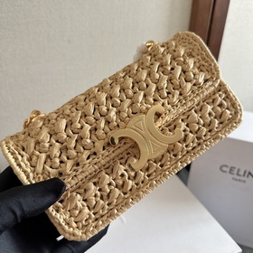 CELIN-E23夏季限量 TRIOMPHE 植物編織鍊條手袋 OOTD 一見鐘