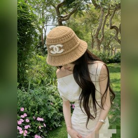 香奈兒CHANEL 針織盆帽，漁夫帽高密度制作，一頂超級有品位的針織帽了~出街首
