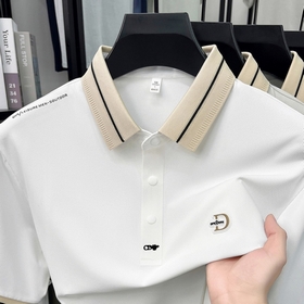 [迪奧]26年春夏高品質無痕男士翻領POLO衫短袖，采用高品質無痕氨綸面料， 具