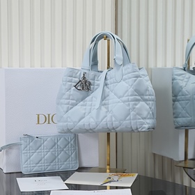 冰藍色中號新品Toujours 手袋，這款Dior Toujours 手袋發布秀