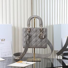 原廠皮 Lady Dior 四格大象灰，經典款戴妃包手袋集中體現了 Dior 對