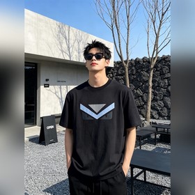 芬迪 獨家專供新款原單男士休閑短袖 高端定制 高版本 時尚百搭爆款  進口面料