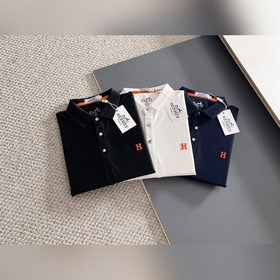 Hermes愛馬仕2026ss夏季新款字母logo男士翻領Polo衫！經典商務男