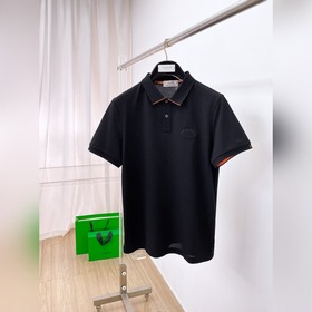 Hermès 愛馬仕高級男士商務休閑珠地棉翻領POLO衫，貿易公司渠道貨，源自