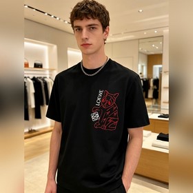 羅意威 Loewe VIP高級定制！ 2026春夏季新款短袖。這款T恤是夏季男裝