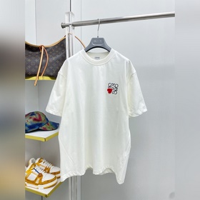 Loe 羅意威 26ss新款刺繡字母LOGO棉質短袖T恤 ROU 高支高密雙紗3