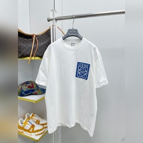 Loe 羅意威 26ss新款刺繡字母LOGO棉質短袖T恤 ROU 高支高密雙紗3