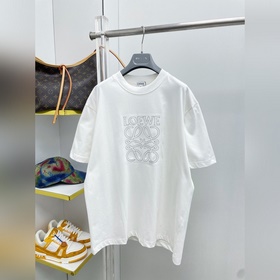 Loe 羅意威 26ss新款刺繡字母LOGO棉質短袖T恤 ROU 高支高密雙紗3