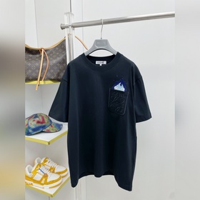 Loe 羅意威 26ss新款刺繡字母LOGO棉質短袖T恤 ROU 高支高密雙紗3