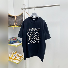 Loe 羅意威 26ss新款刺繡字母LOGO棉質短袖T恤 ROU 高支高密雙紗3