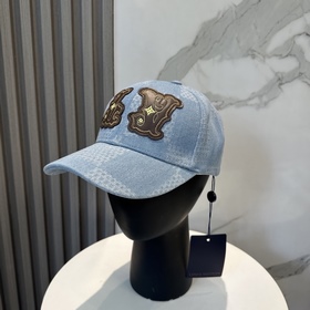 LV路易威登官網同步高版本 新款牛仔棒球帽 火爆技術升級，洗水牛仔風街頭風十足