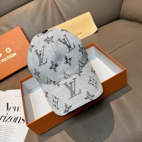 LV(路易威登)新款原單棒球帽，大logo提花，1：1開模訂制，原版牛仔布料，做