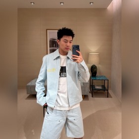 LOUIS VUITTON 路易LV ， 标識刺繡牛仔工裝短褲 本款工裝短褲
