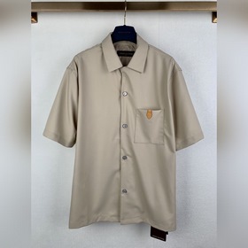 LOUIS VUITTON 路易 LV 26SS絲棉絨混紡開領标識襯衫 正品